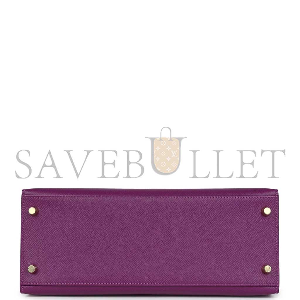 HERMÈS MASTER KELLY SELLIER 28 ANEMONE EPSOM GOLD HARDWARE (28*22*10cm) 